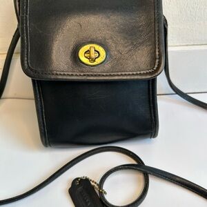 Coach Vintage Scooter Black Leather Crossbody Bag Coach 9893